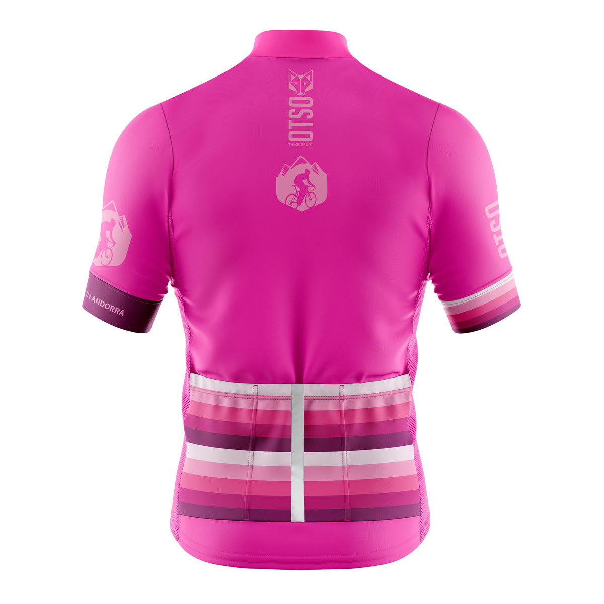 Maglia da ciclismo manica corta uomo - Strisce Fluo Rosa (Outlet)