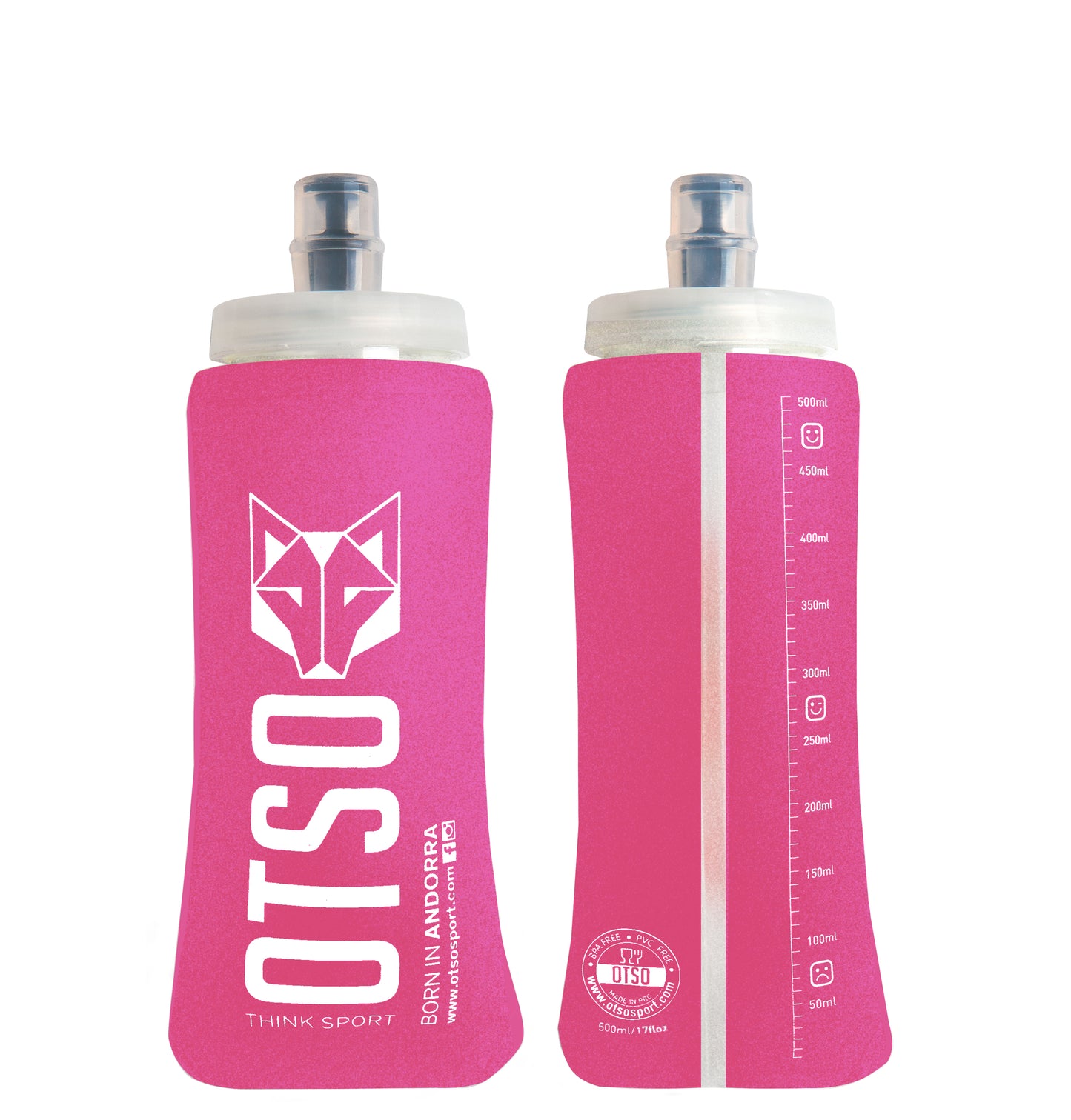 Soft bottle 500ml Big Cap - Fluo Pink