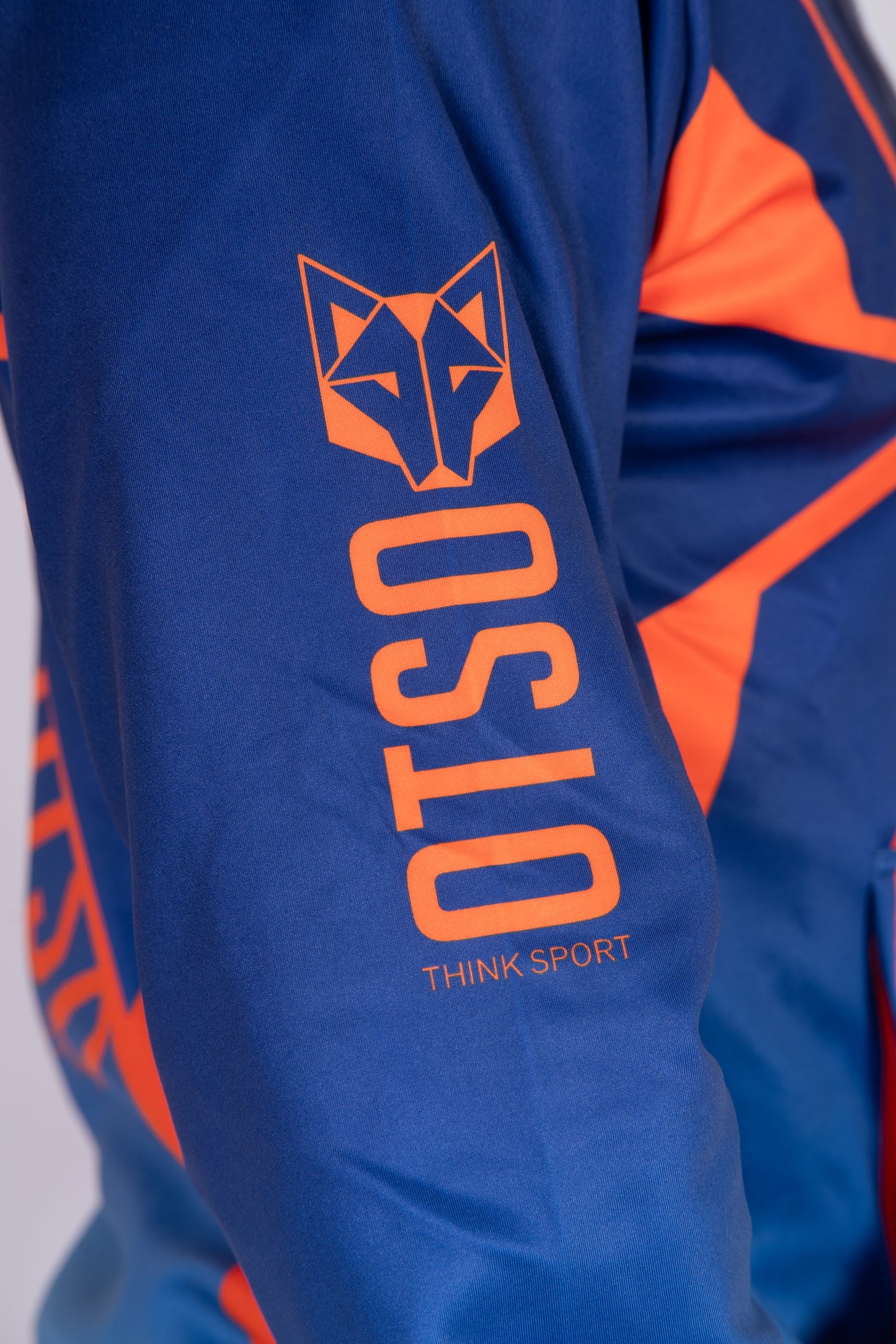 Hoodie - Navy Blue & Fluo Orange Otso