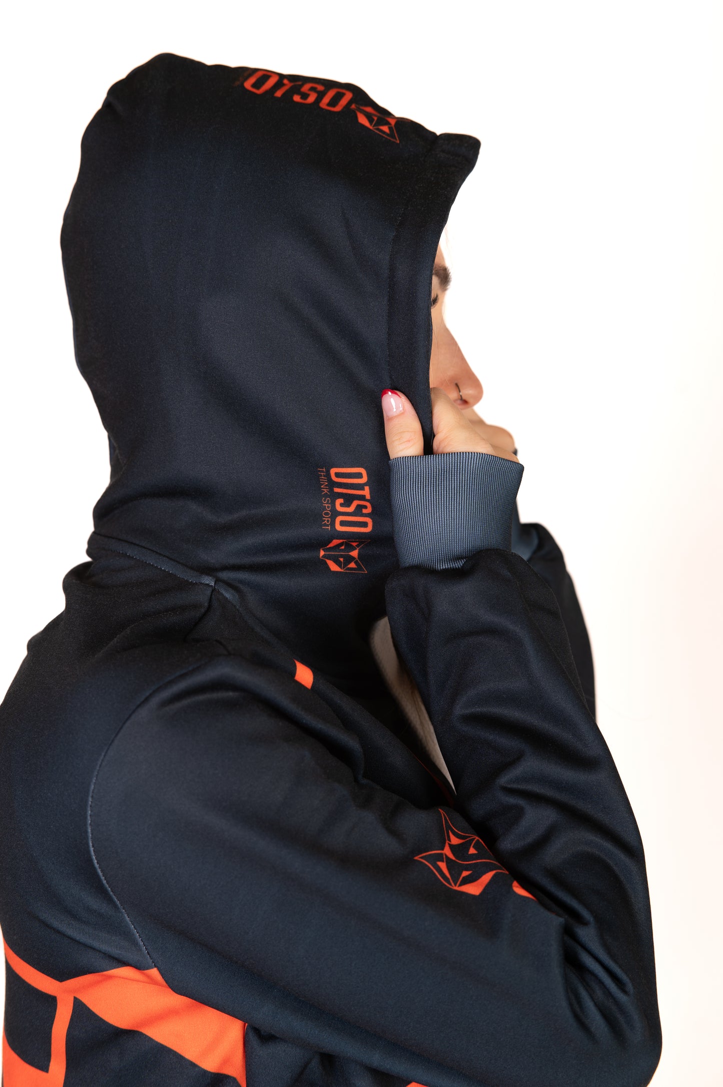 Sudadera - Black & Fluo Orange Otso