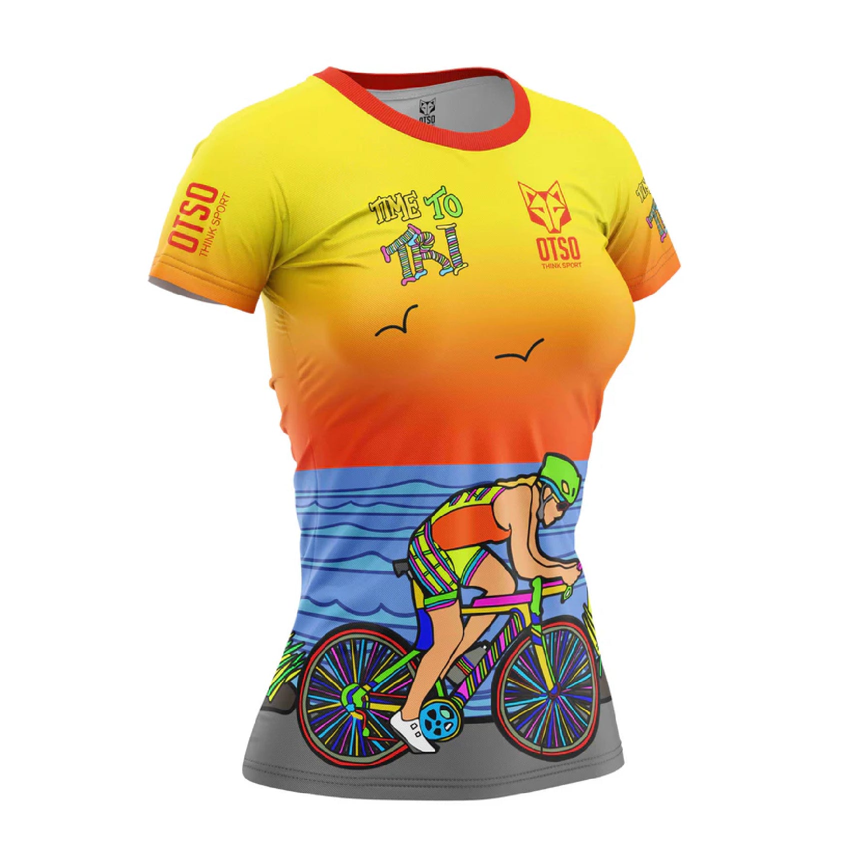 Short Sleeve T-Shirt Women Time to Tri Bike - Main Image