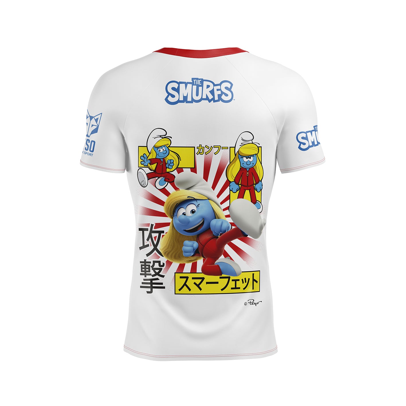 Men's Short Sleeve T-Shirt - Smurfs Manga White (Outlet)