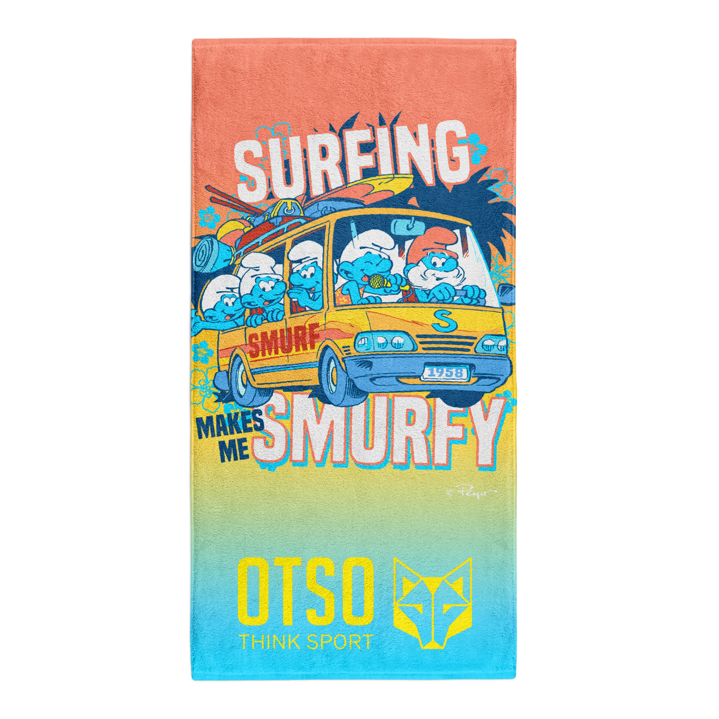 Microfiber Towel - Smurfs Smurfing Men
