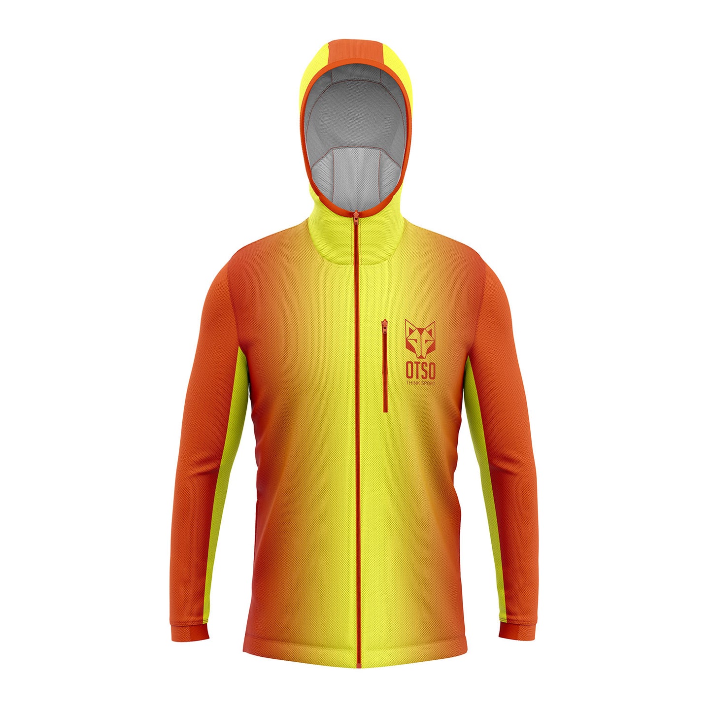 Unisex sport hoodie - Fluo Orange & Fluo Yellow
