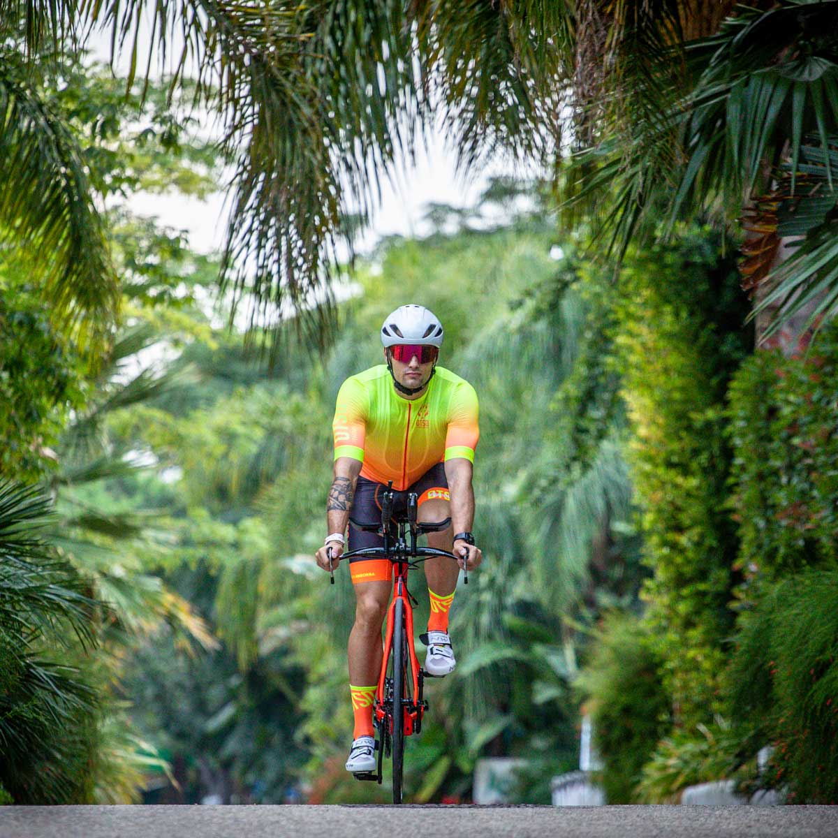 Calcetines de Ciclismo High Cut - Fluo Orange