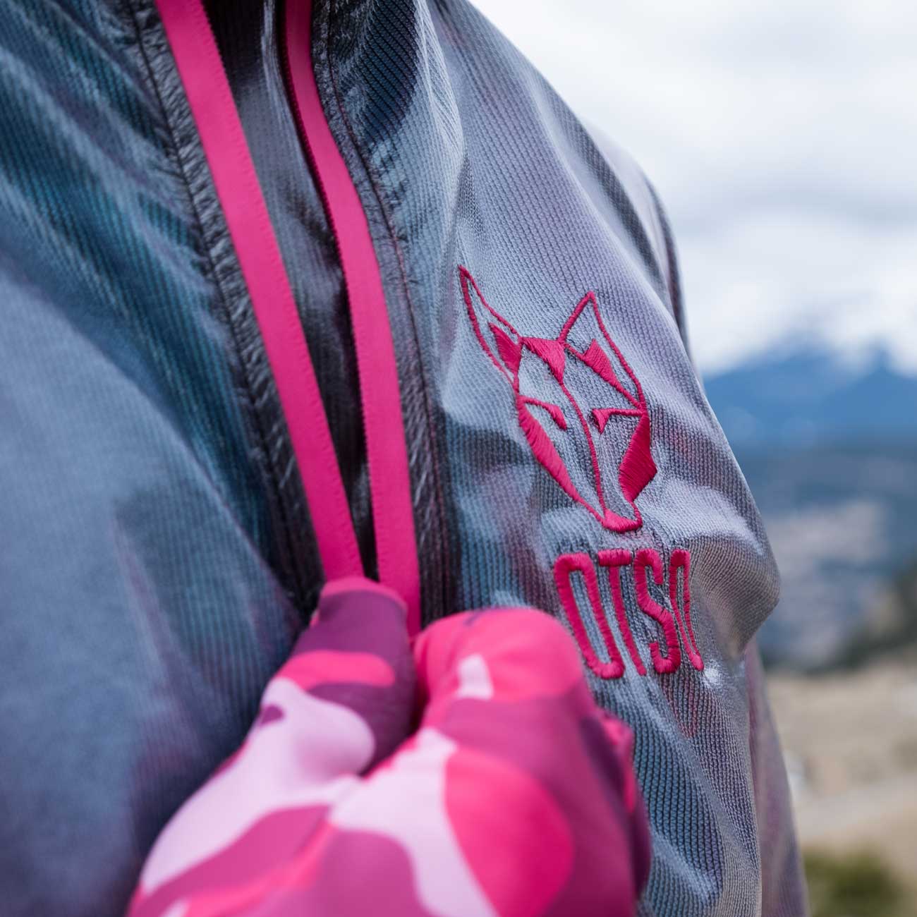 Waterproof Jacket - Black & Fluo Pink