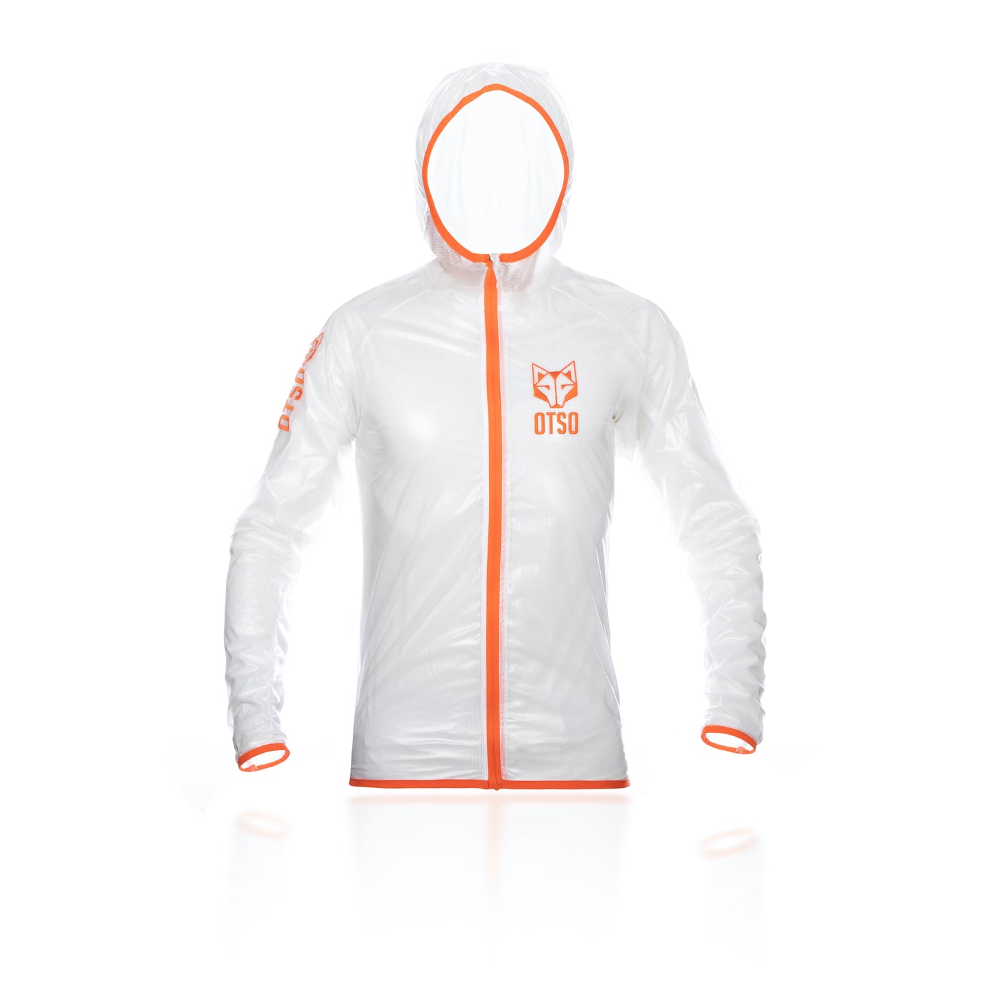 Waterproof Jacket - White & Fluo Orange