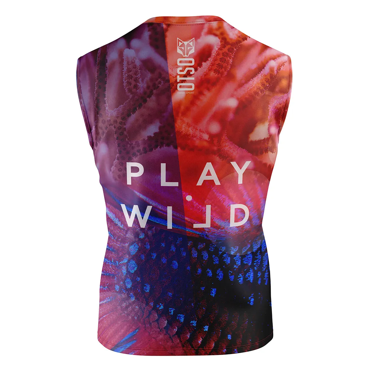 Men's sleeveless paddle shirt - Coral (Outlet)