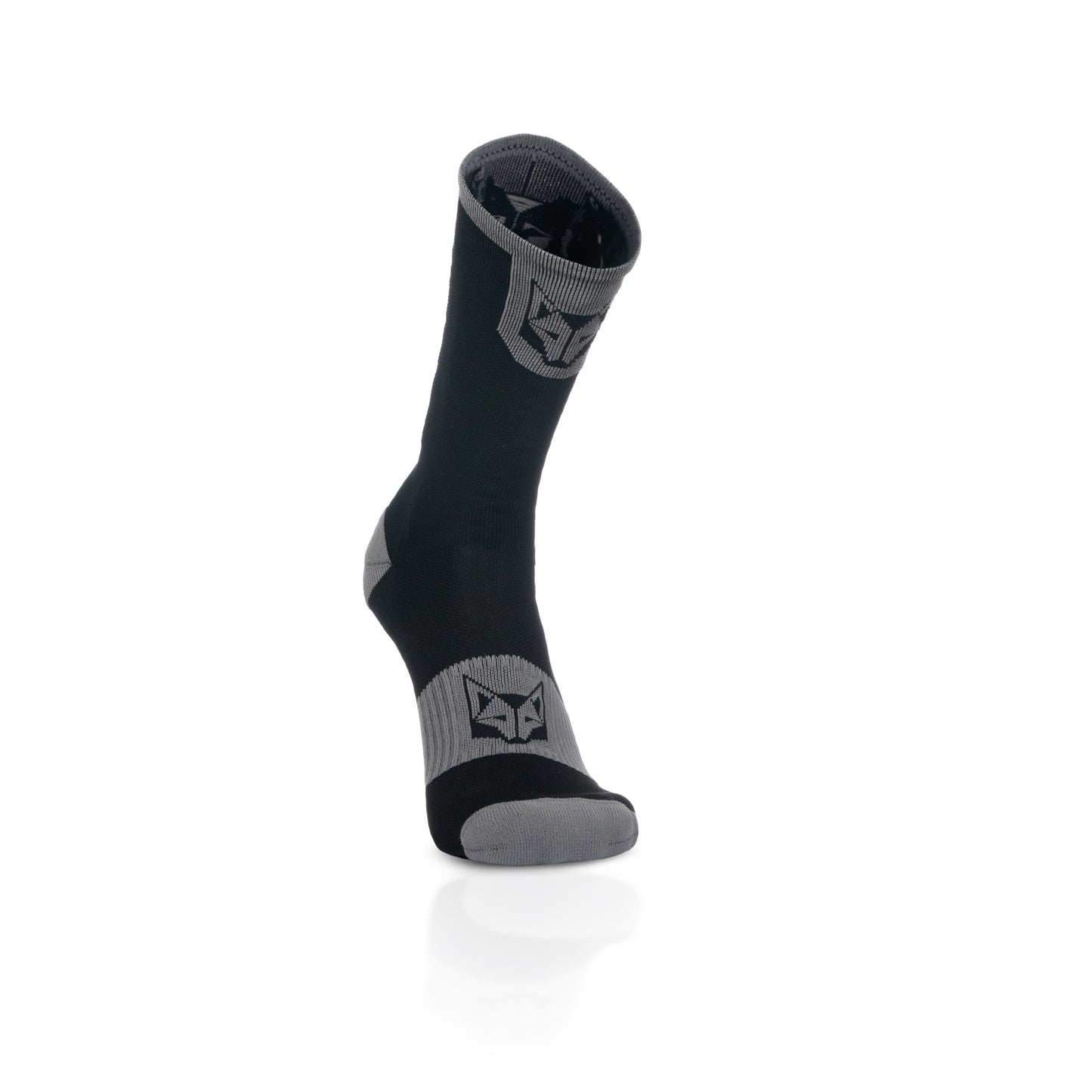 Calcetines de Ciclismo High Cut - Black & Silver Grey