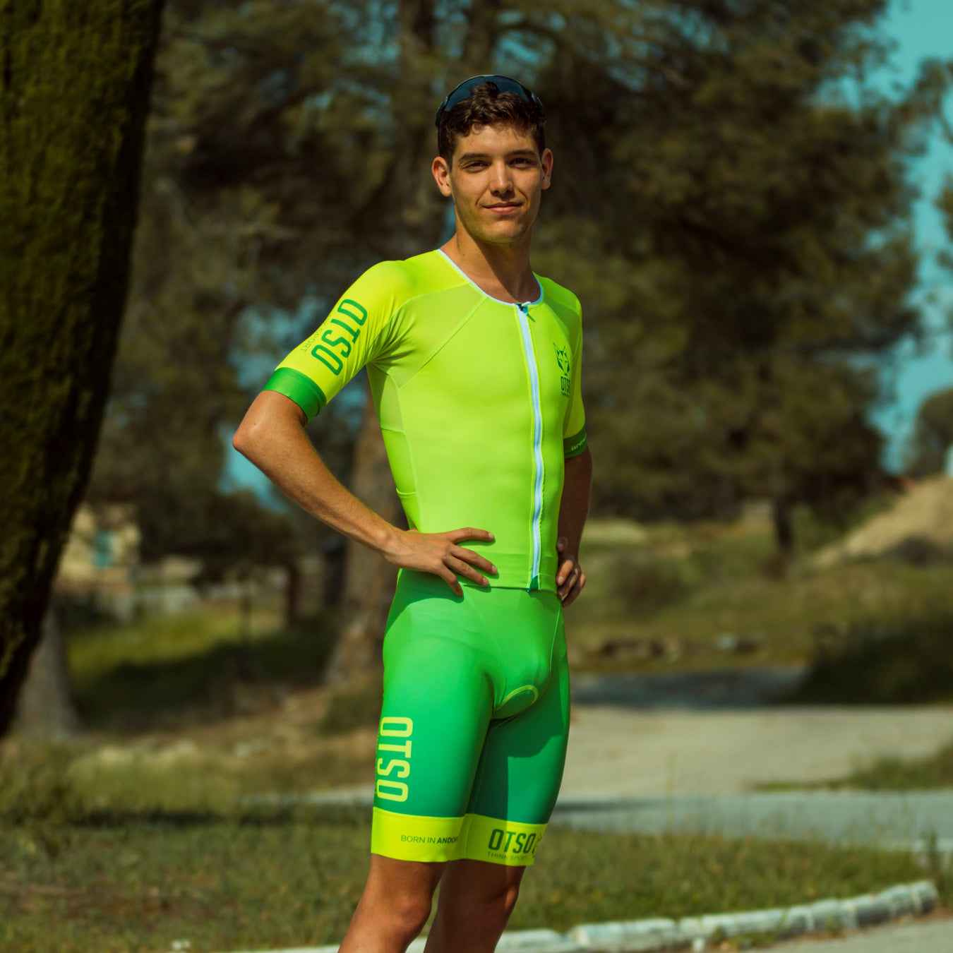 Men's Triathlon Suit - Fluo Yellow & Fluo Green (Outlet)