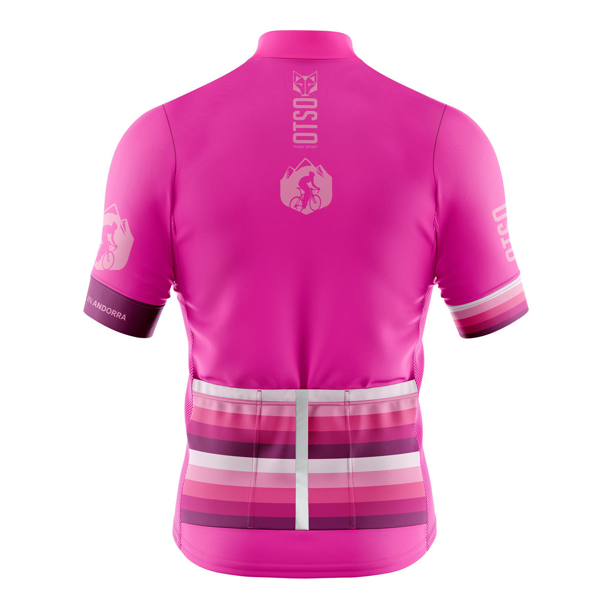 Maillot de cyclisme manches courtes homme - Stripes Fluo Pink (Outlet)