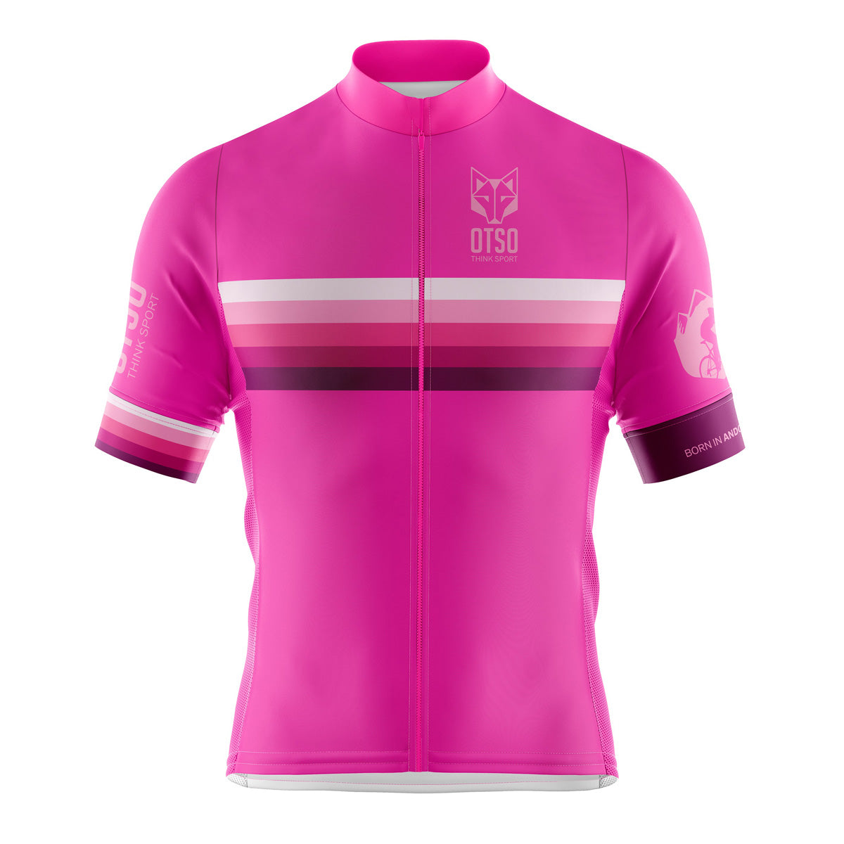 Maillot de cyclisme manches courtes homme - Stripes Fluo Pink (Outlet)