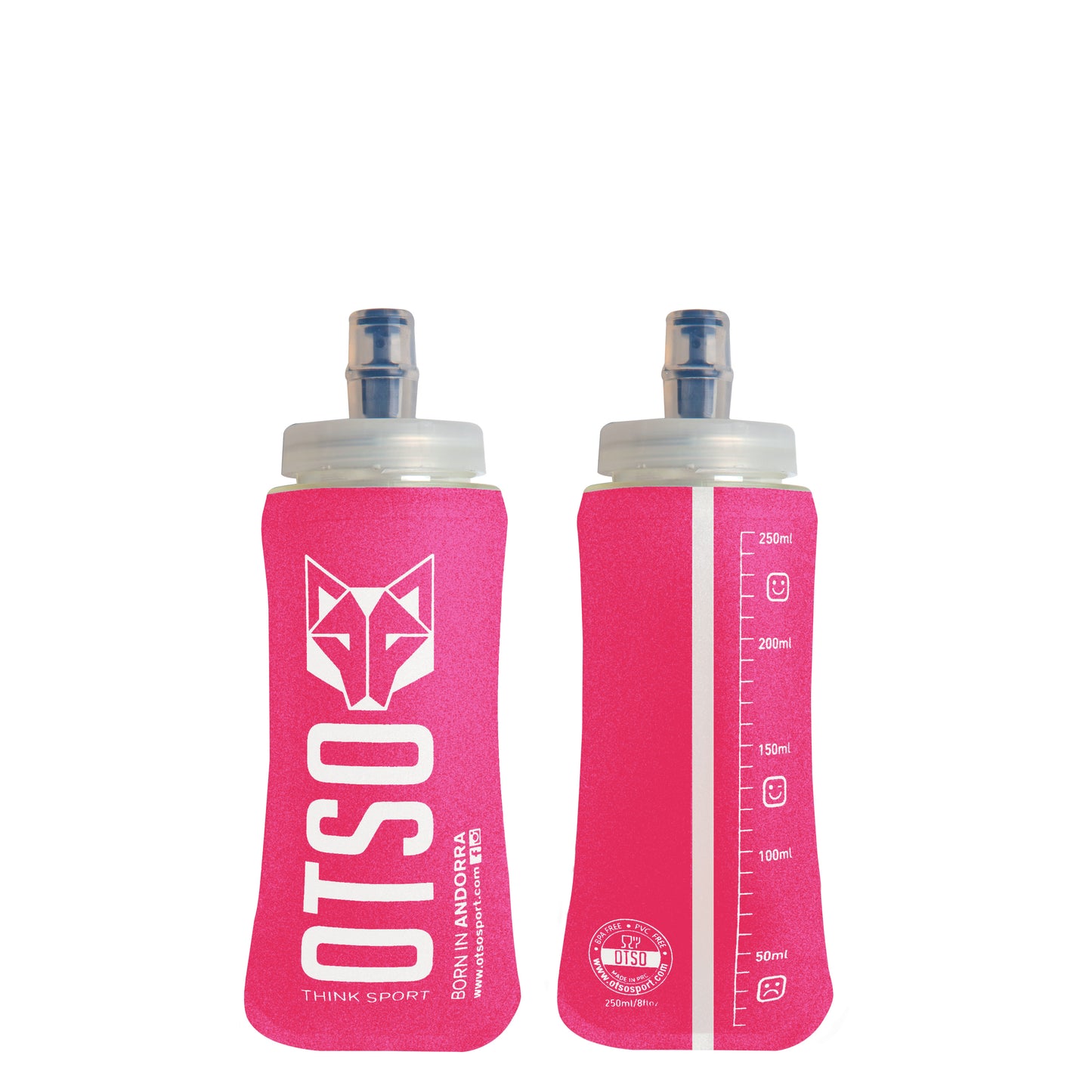 Soft bottle 250ml Big Cap -  Fluo Pink