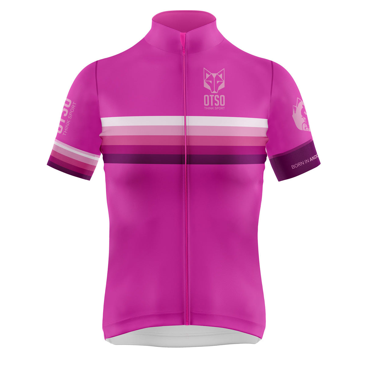 Maglia da ciclismo manica corta uomo - Strisce Fluo Rosa (Outlet)