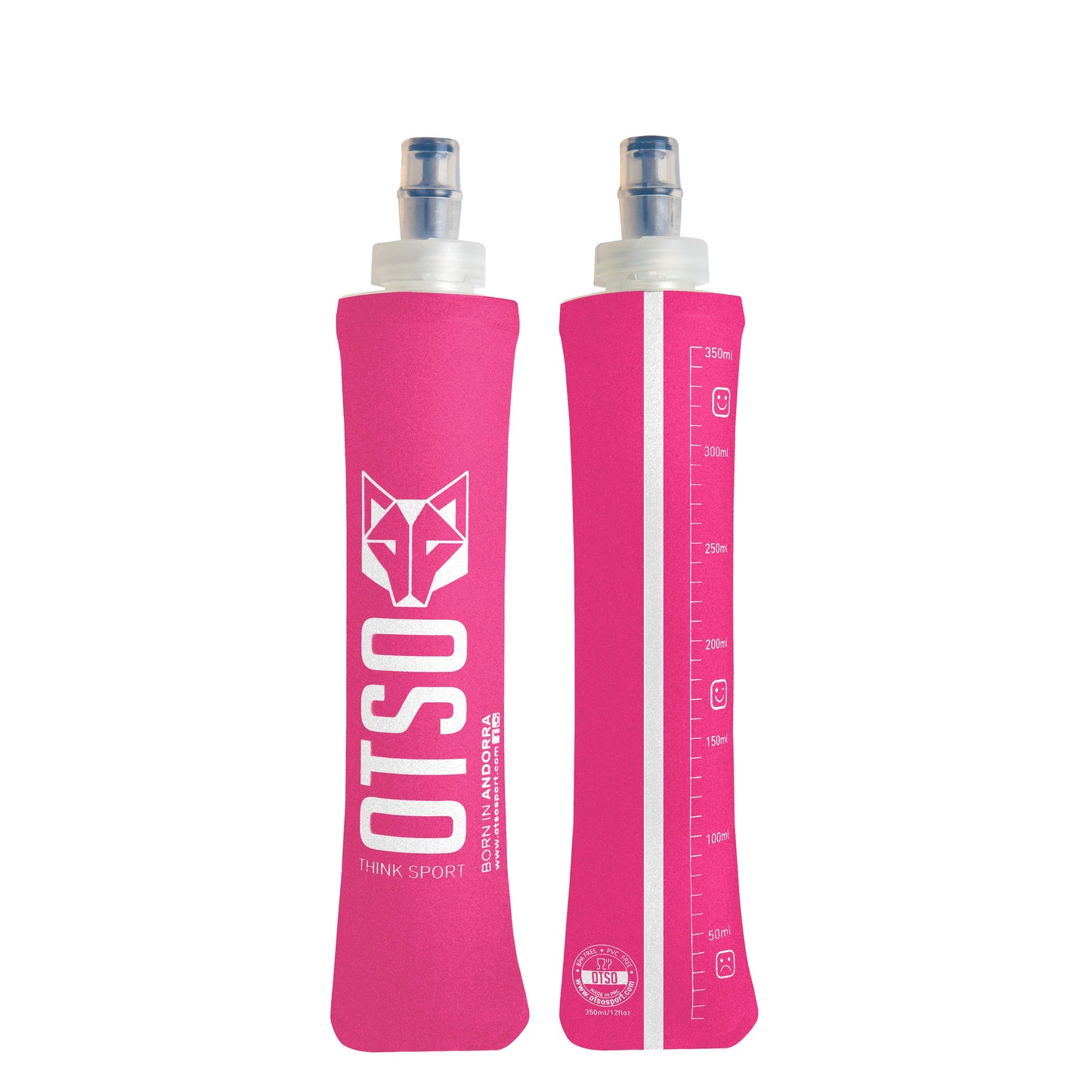 Soft bottle 350ml Small Cap -  Fluo Pink
