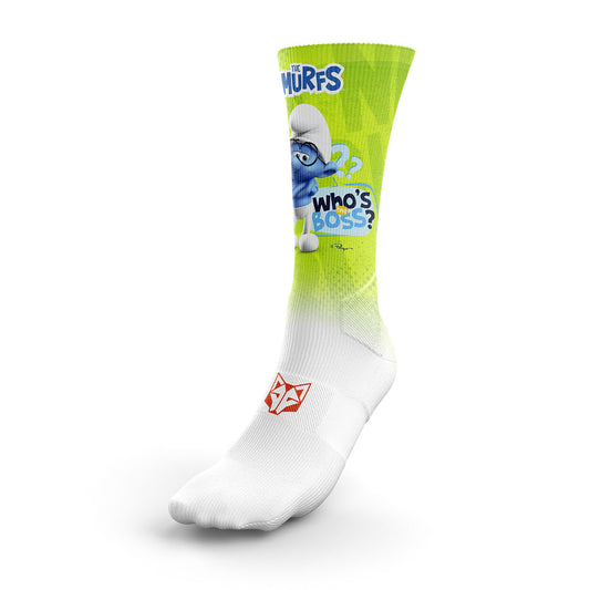 Funny Socks High Cut Smurfs Boss