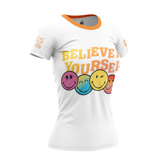 Camiseta feminina manga curta SmileyWorld Believe