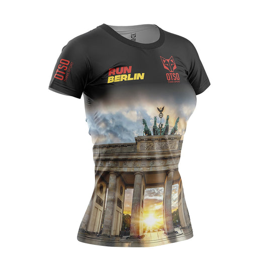 Camiseta feminina de manga curta Run Berlin (Outlet)