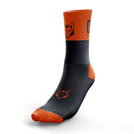 Medium Cut Multisport Socks Black & Fluo Orange