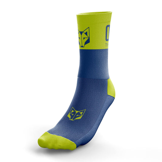 Mid Cut Multisport Socks Electric Blue & Fluo Yellow