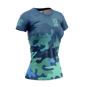 T-shirt manches courtes femme - Camo Blue