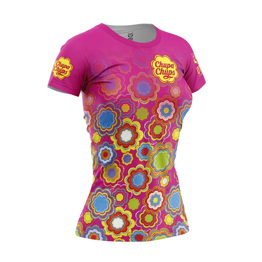 T-shirt manches courtes femme - Chupa Chups Floral Pink (Outlet)