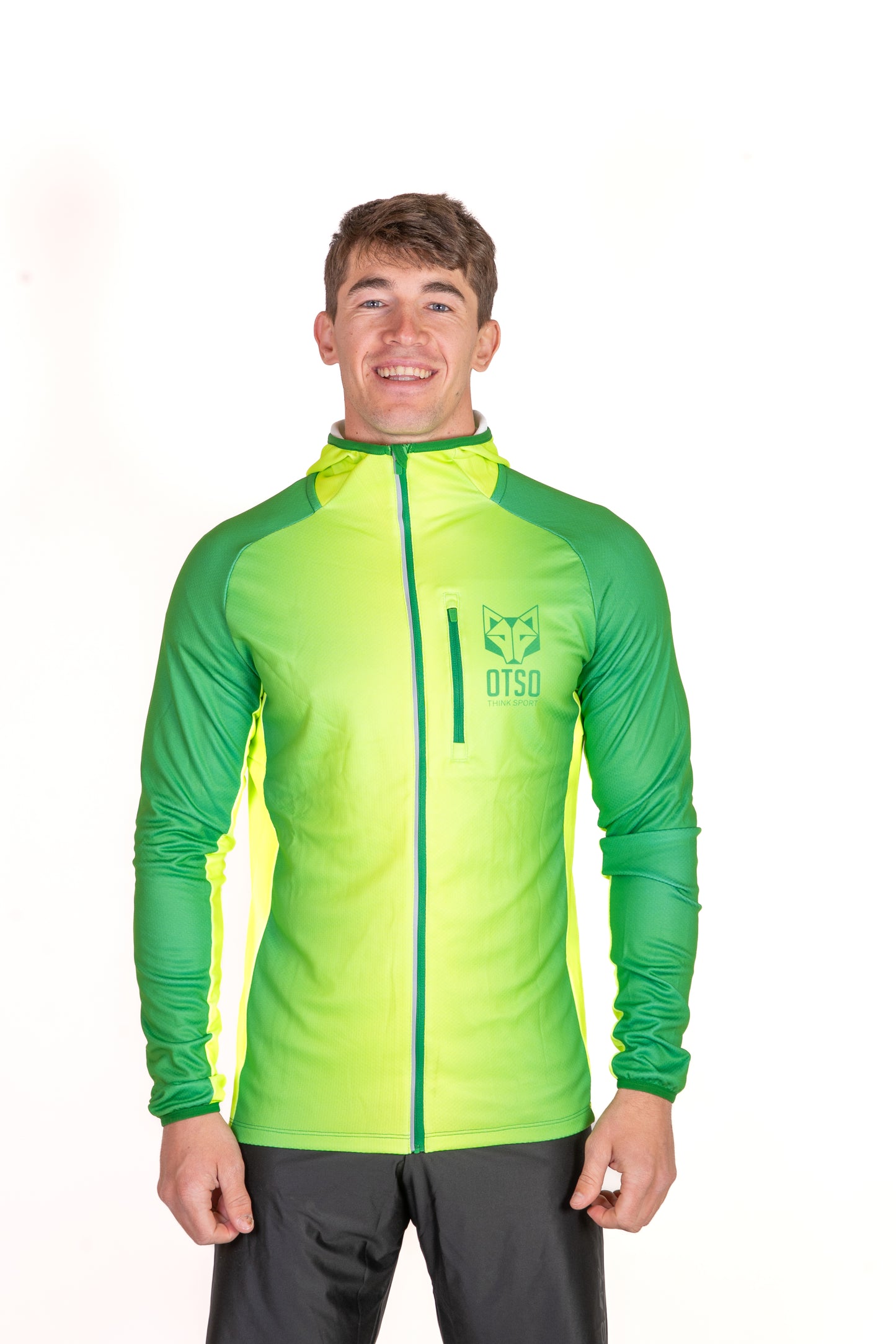 Unisex sport hoodie - Forest Green & Fluo Green