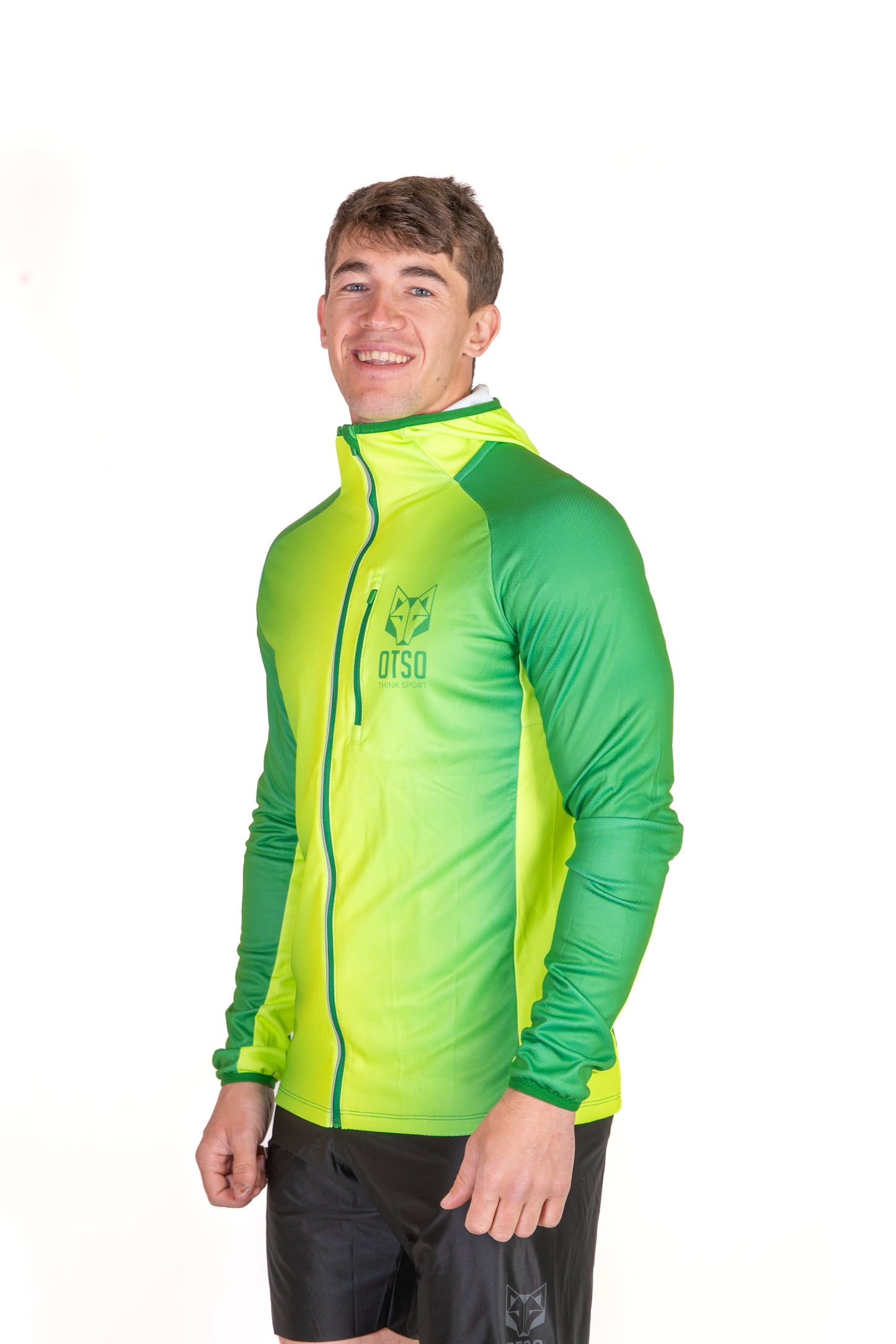 Unisex sport hoodie - Forest Green & Fluo Green