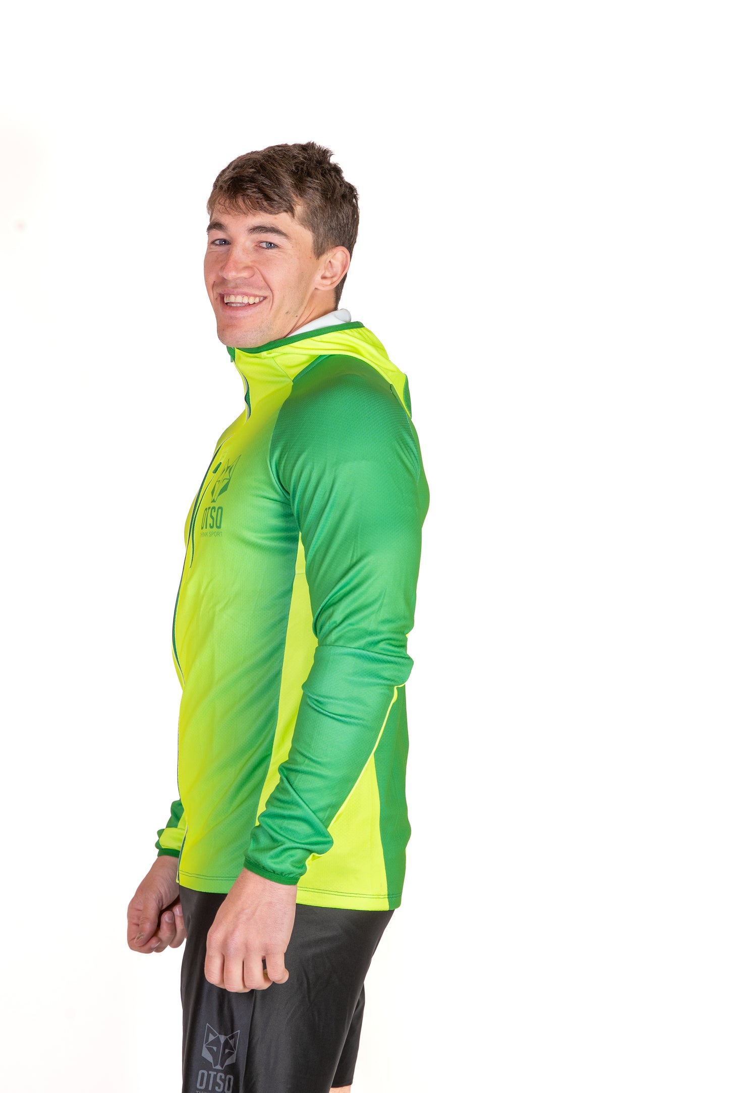 Unisex sport hoodie - Forest Green & Fluo Green