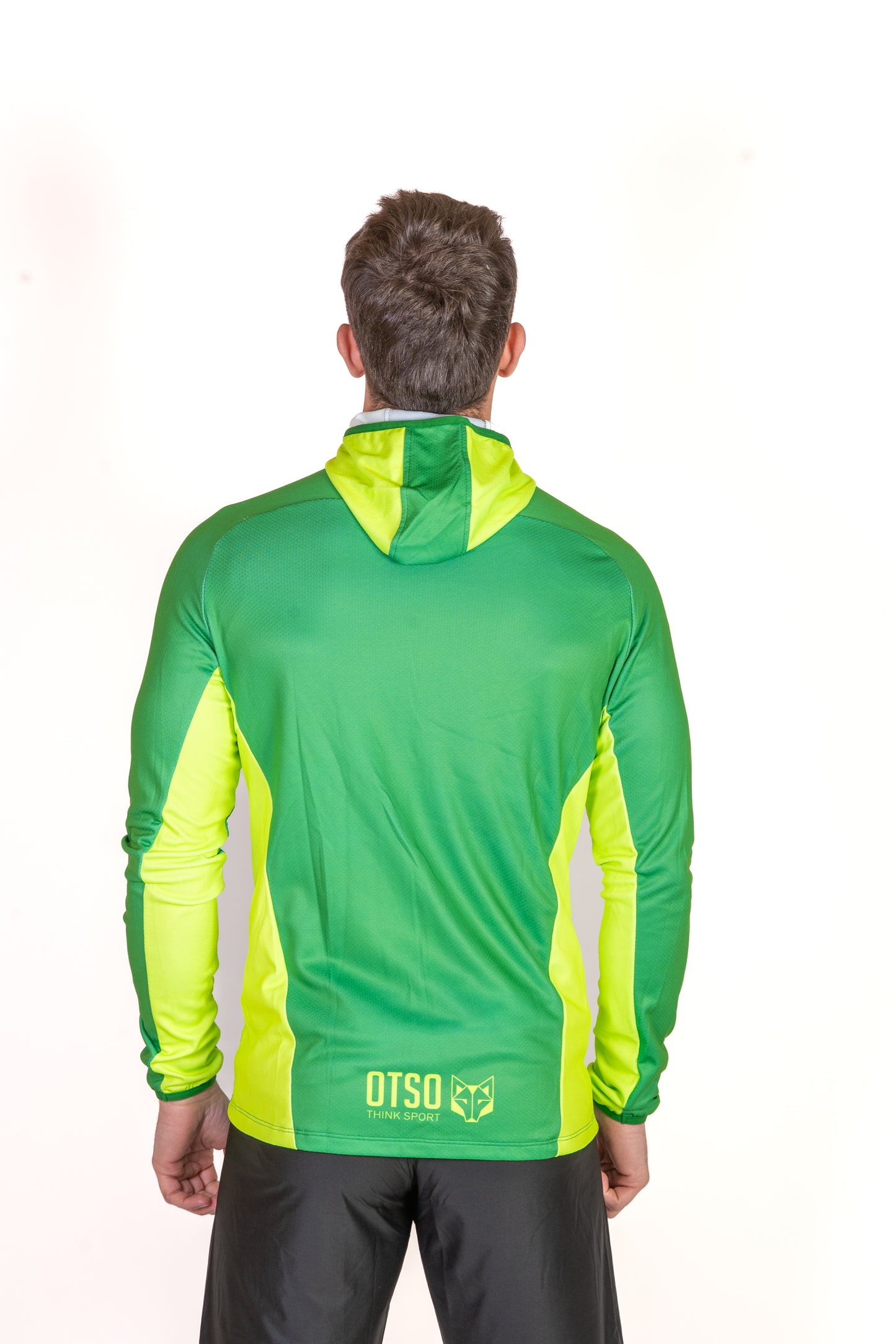 Unisex sport hoodie - Forest Green & Fluo Green