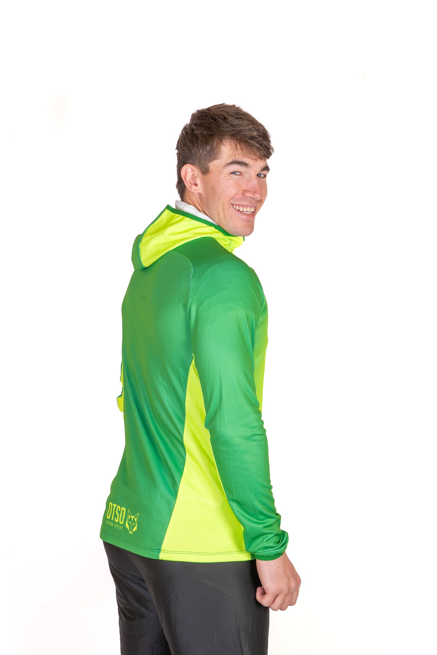 Unisex sport hoodie - Forest Green & Fluo Green