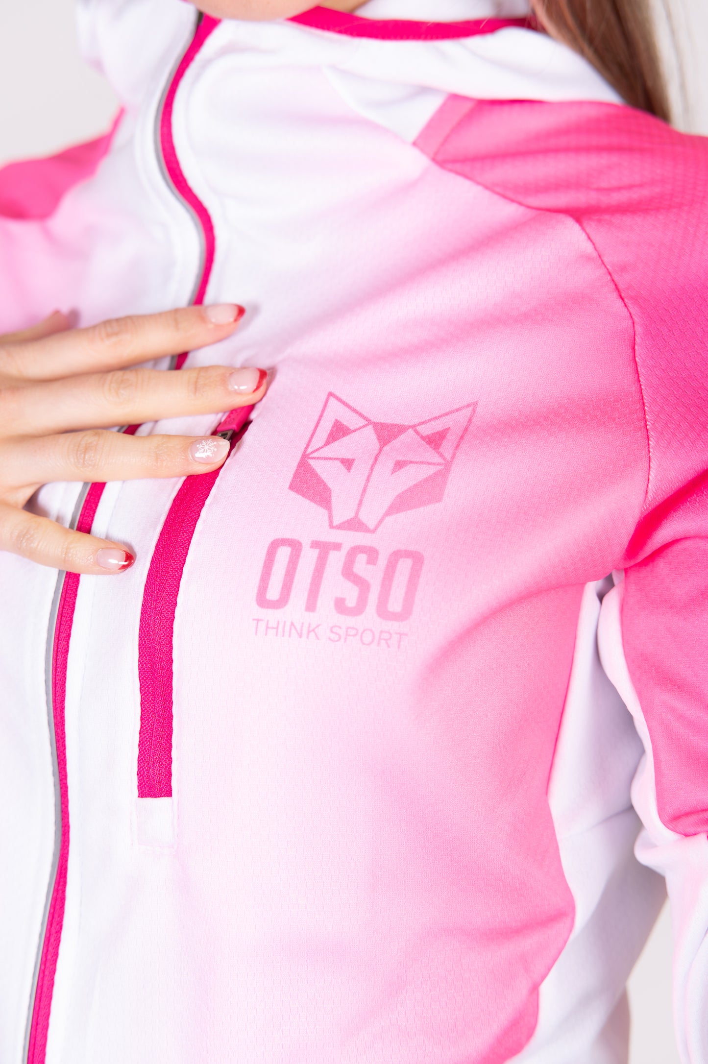Unisex sport hoodie - Fluo Pink & White