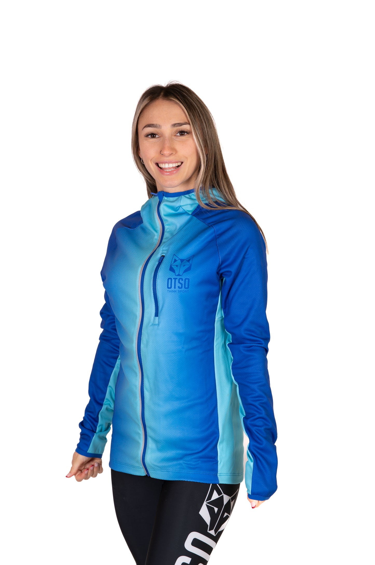 Felpa sportiva unisex con cappuccio - Electric Blue & Light Blue