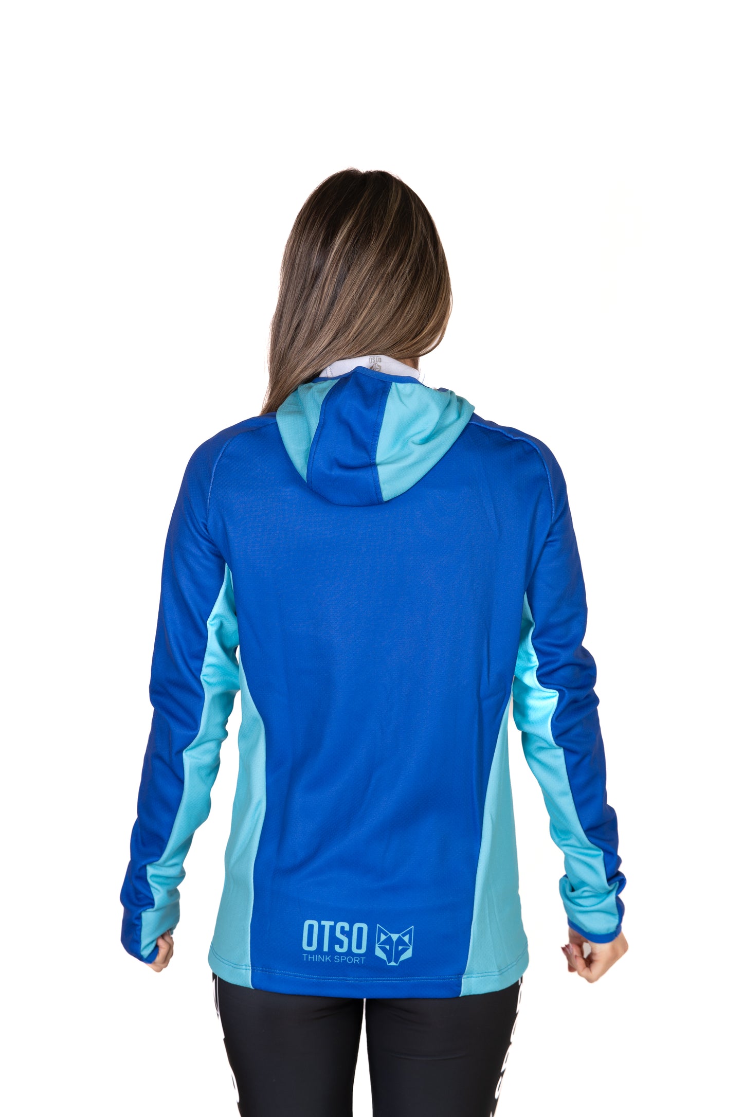 Felpa sportiva unisex con cappuccio - Electric Blue & Light Blue
