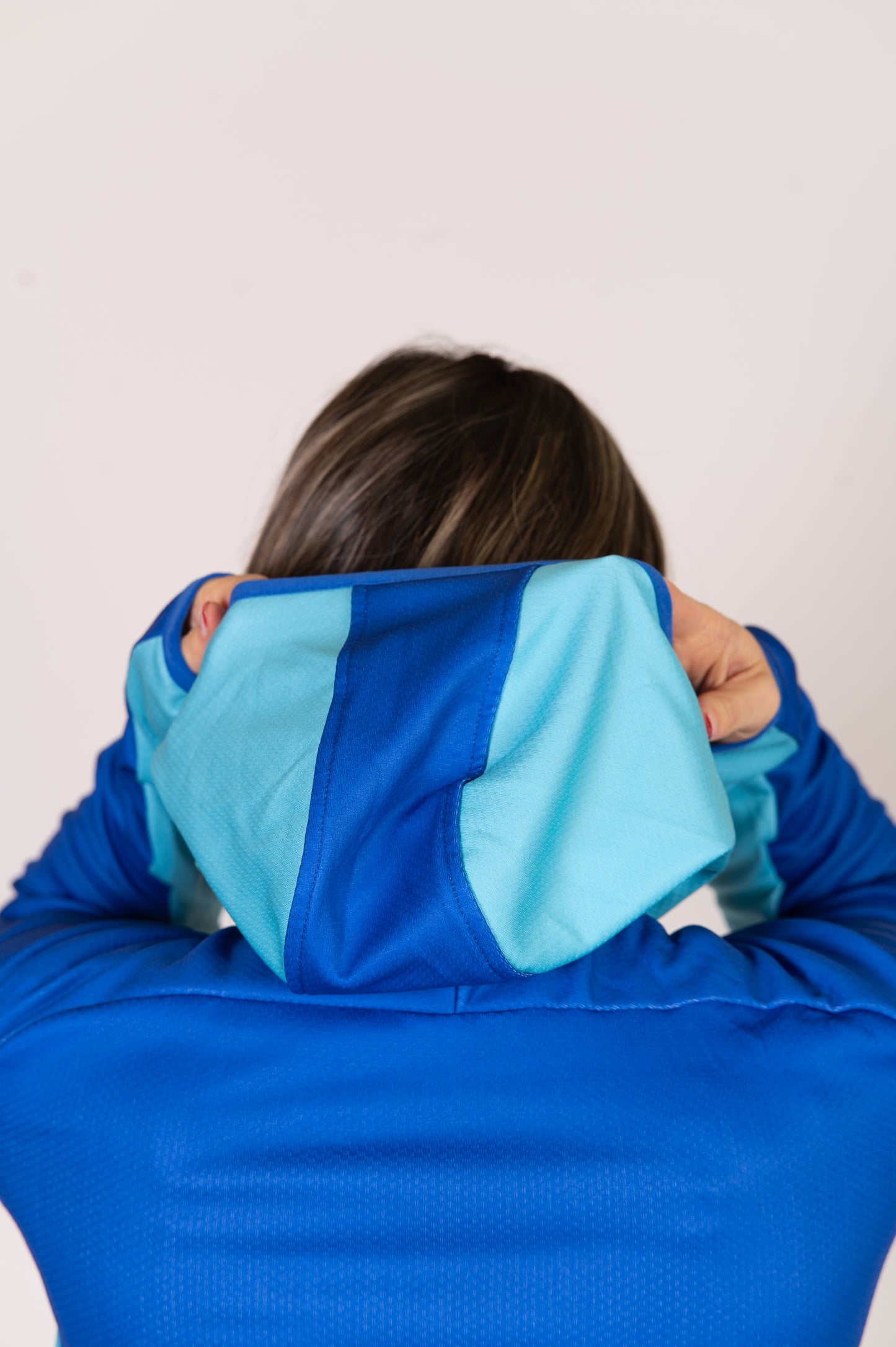 Felpa sportiva unisex con cappuccio - Electric Blue & Light Blue