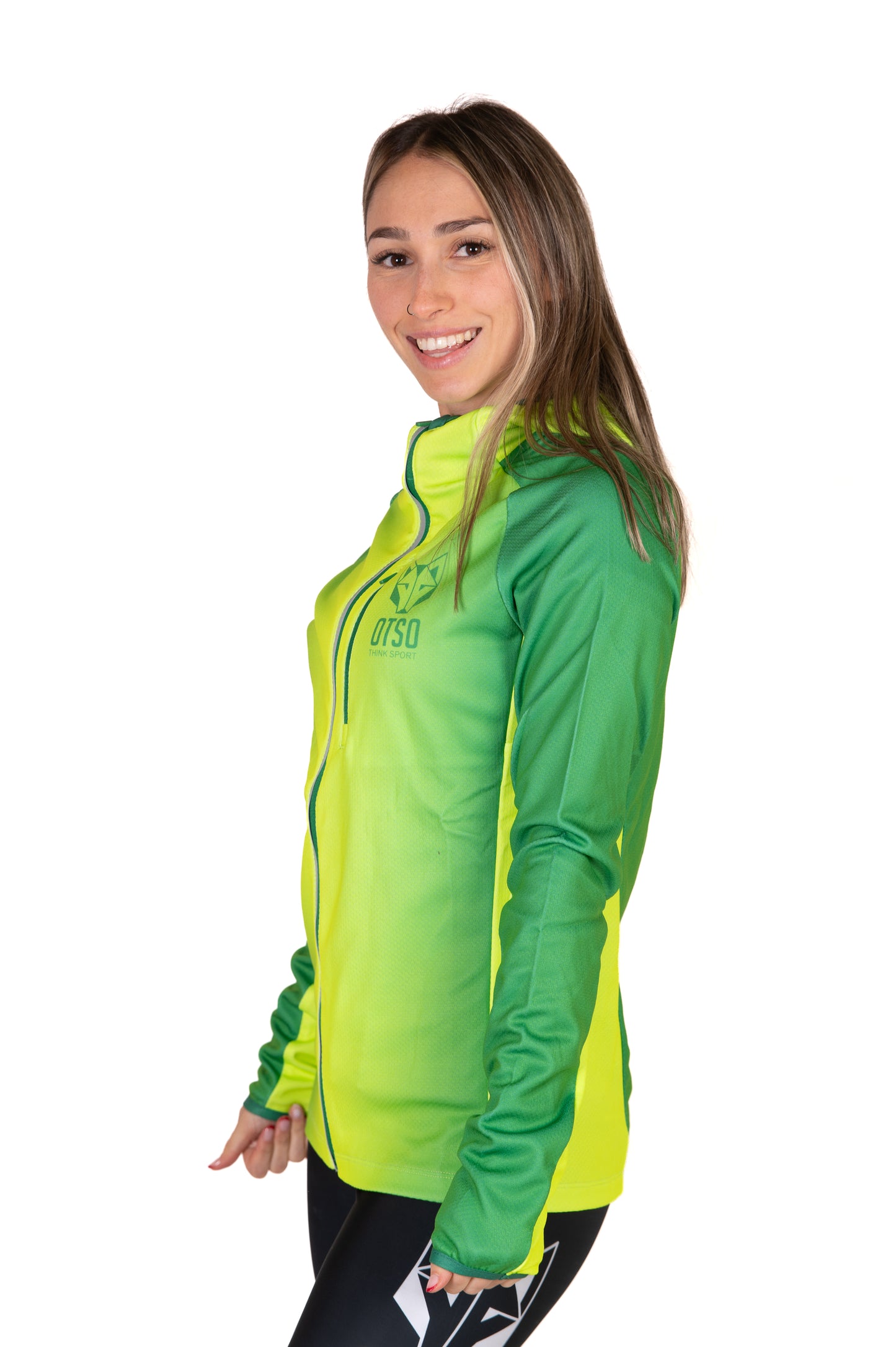Unisex sport hoodie - Forest Green & Fluo Green