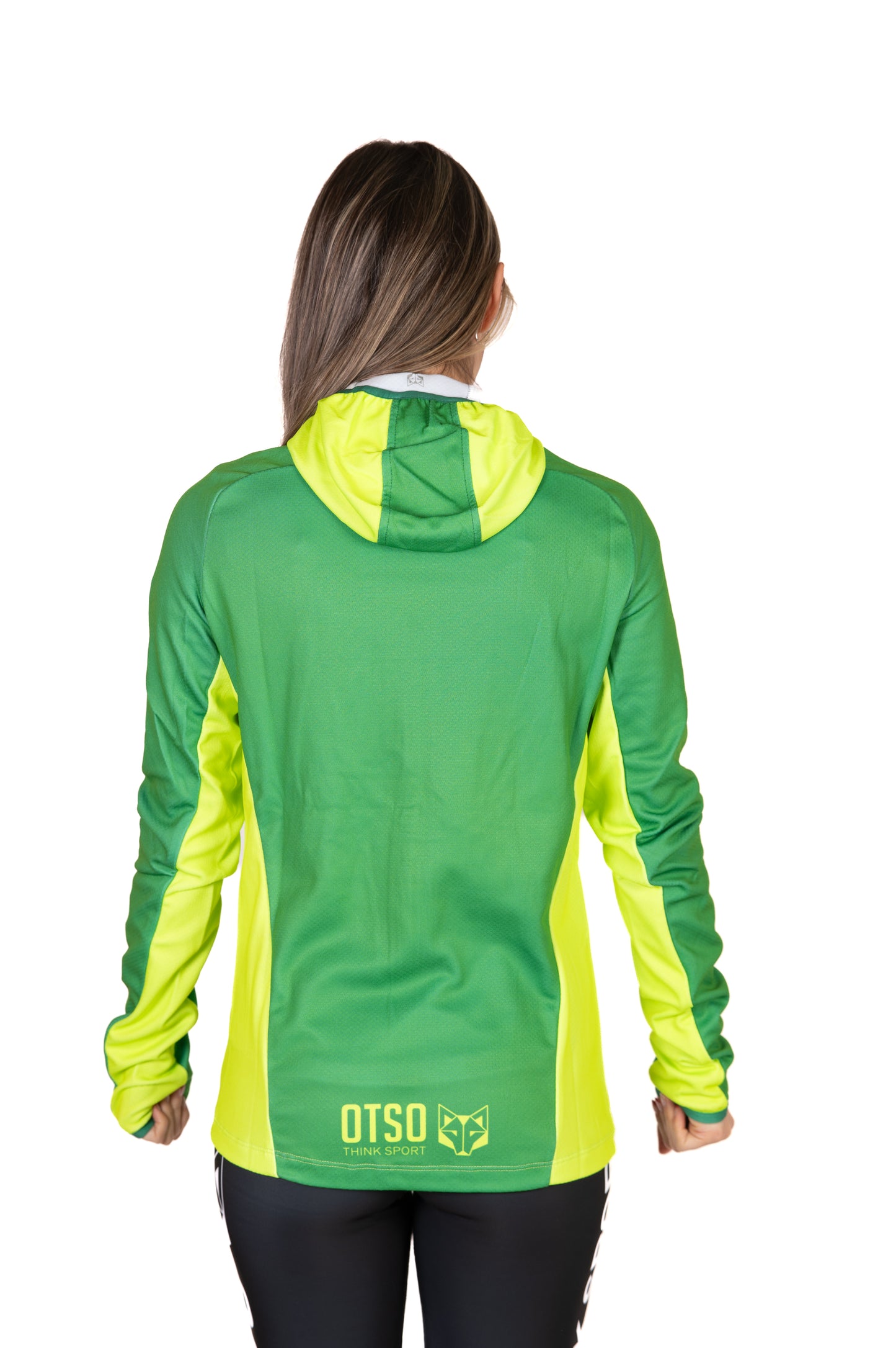 Unisex sport hoodie - Forest Green & Fluo Green