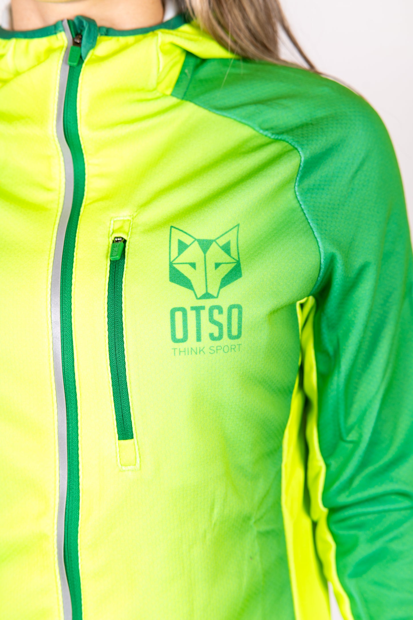 Unisex sport hoodie - Forest Green & Fluo Green