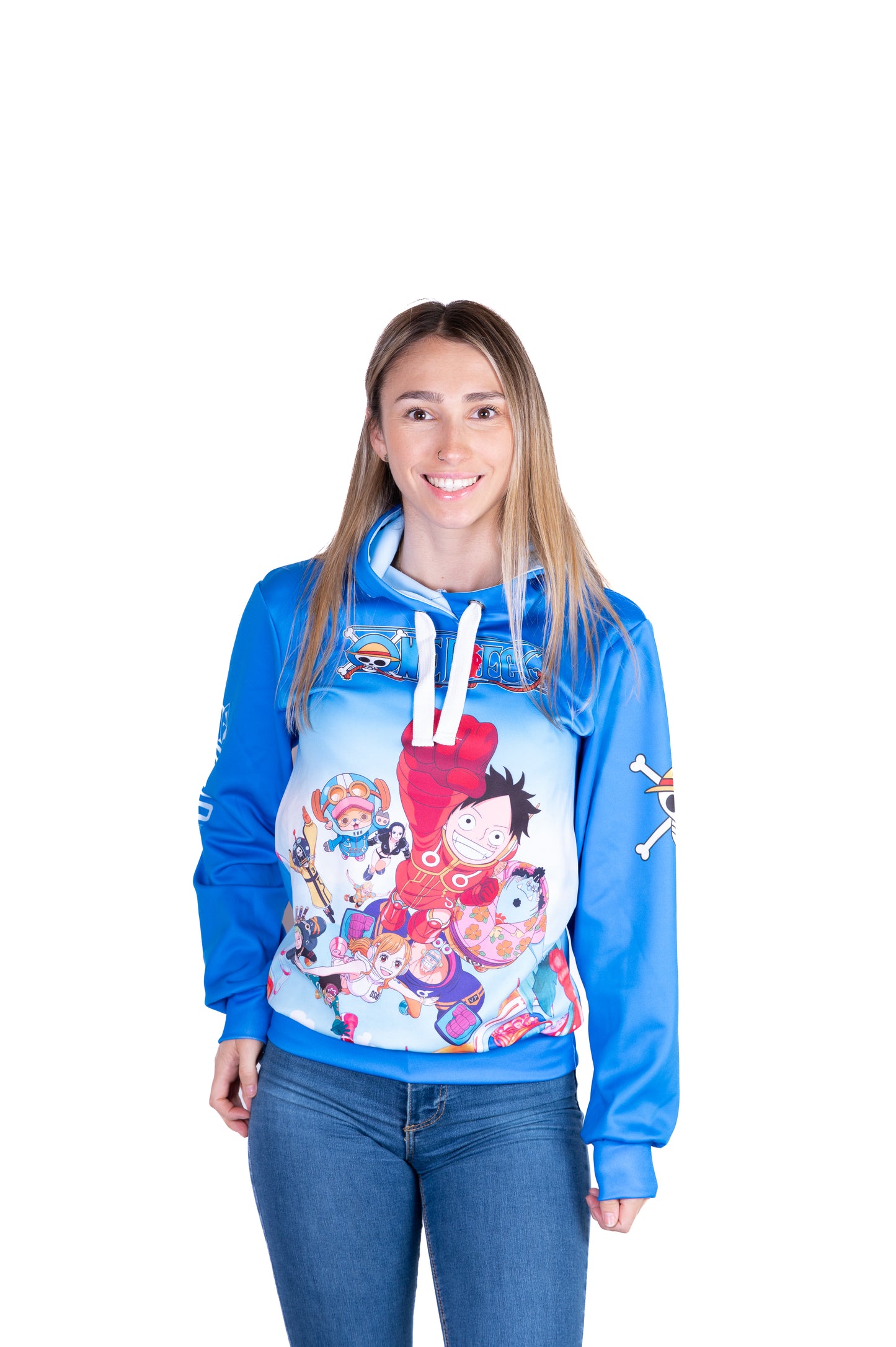 Sudadera - One piece egghead luffy straw hat crew blue