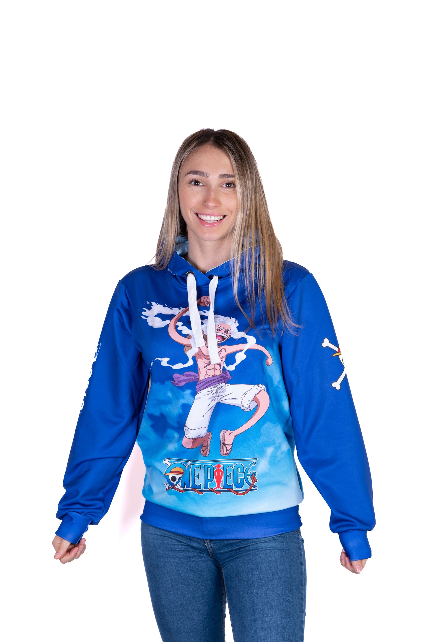 Sudadera - One piece egghead luffy and the crew blue