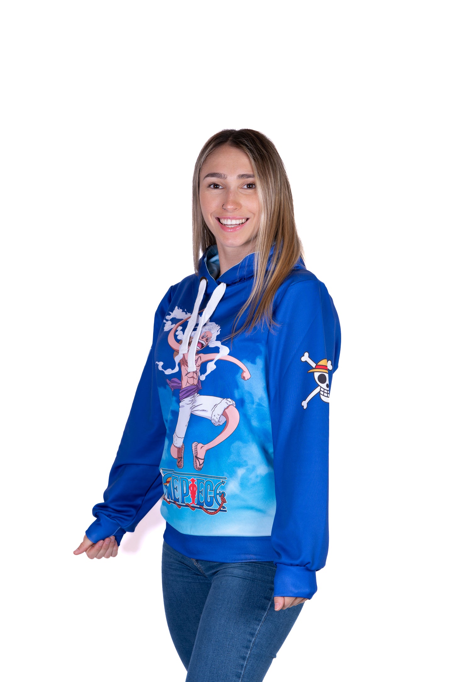 Sudadera - One piece egghead luffy and the crew blue