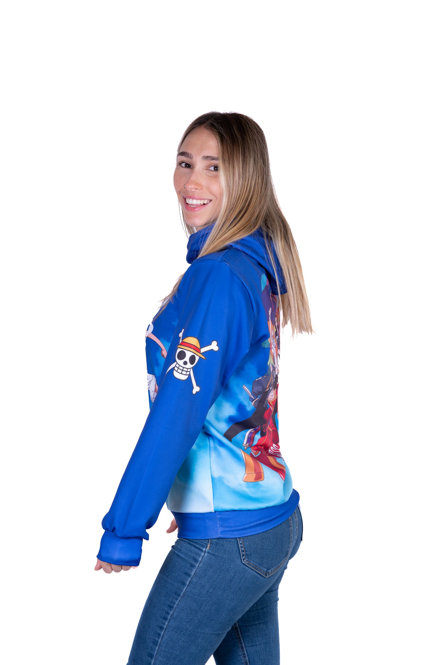 Sudadera - One piece egghead luffy and the crew blue