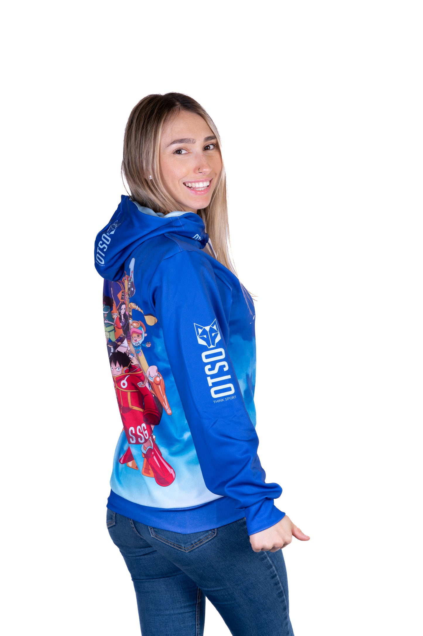 Sudadera - One piece egghead luffy and the crew blue