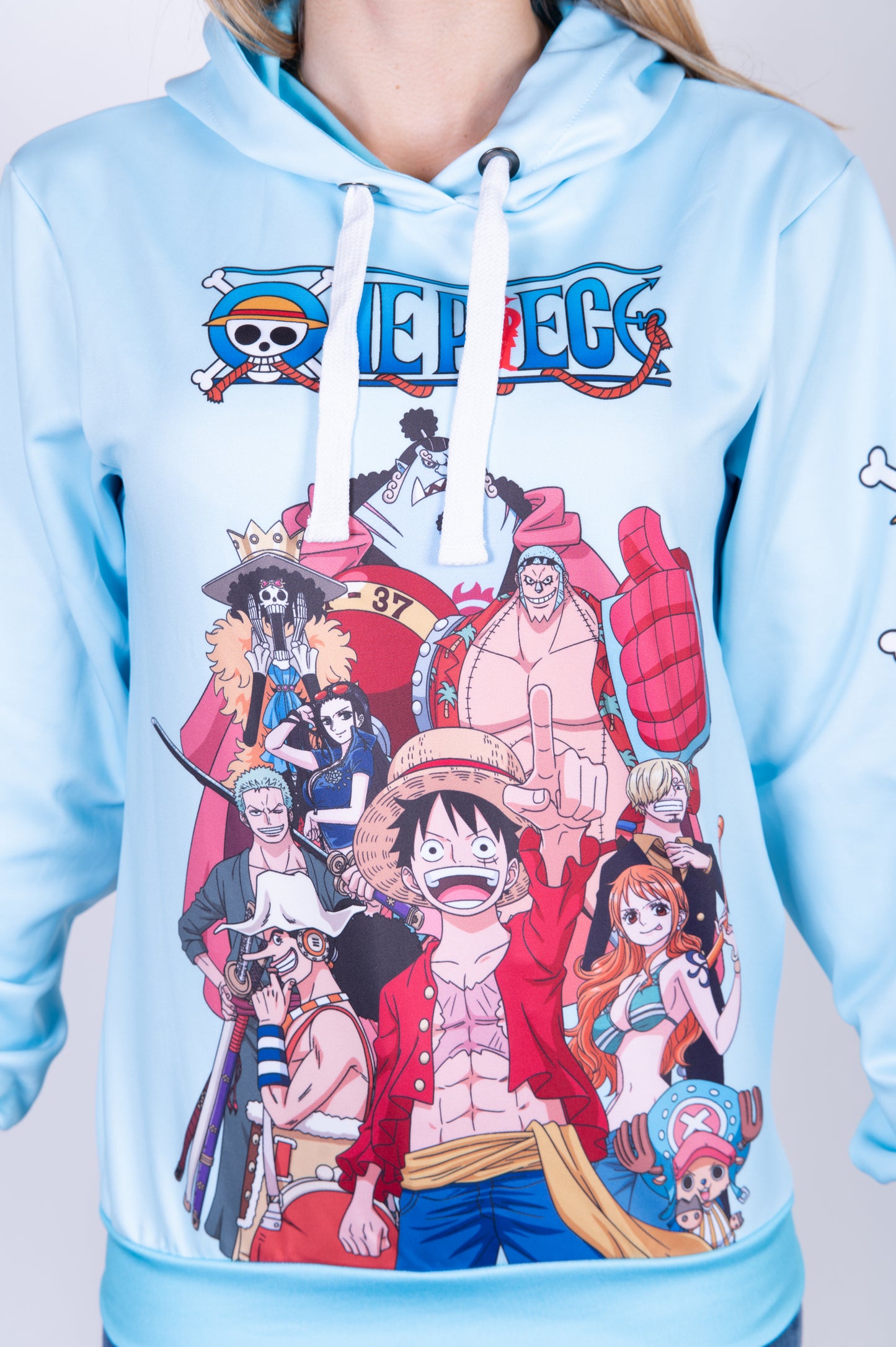 Sudadera - One piece fishman straw hat crew turquoise