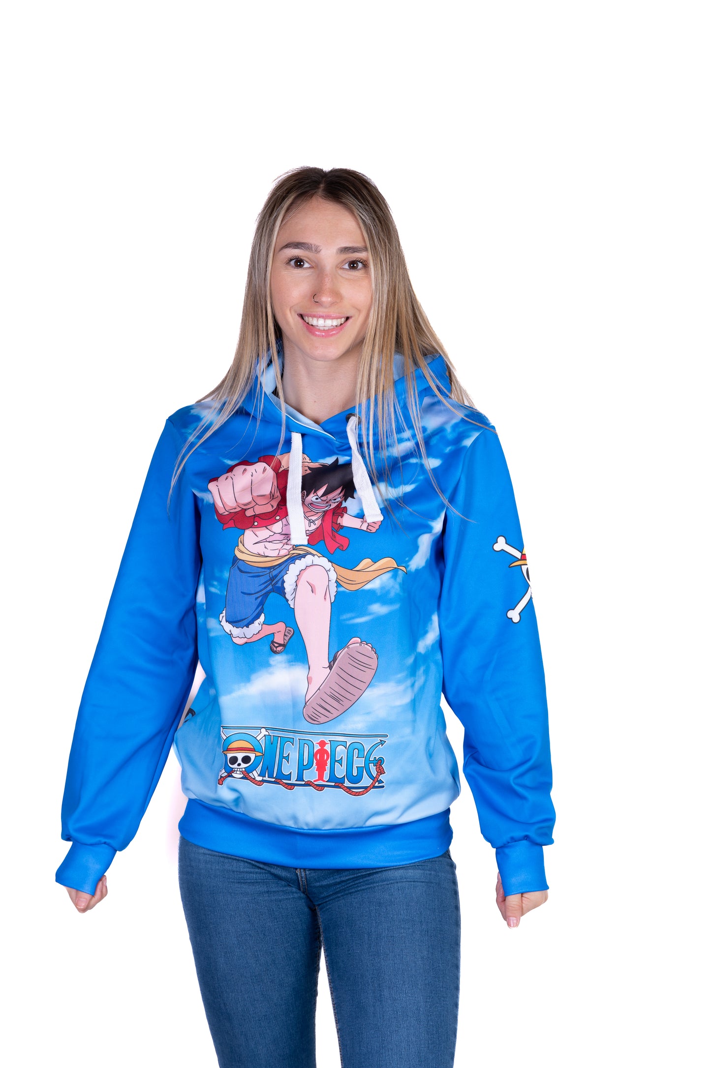Sudadera - One piece fishman luffy and the crew blue