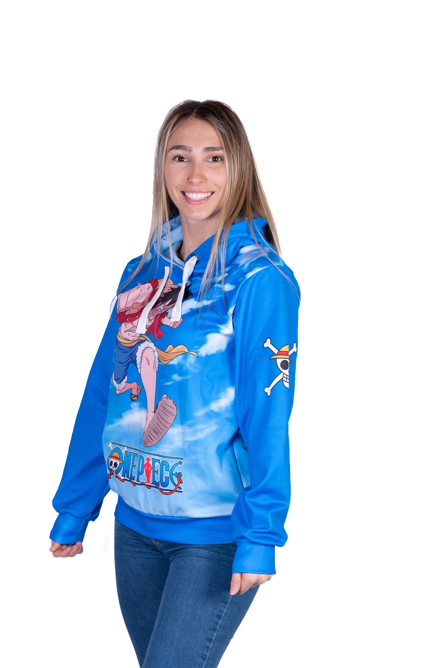 Sudadera - One piece fishman luffy and the crew blue