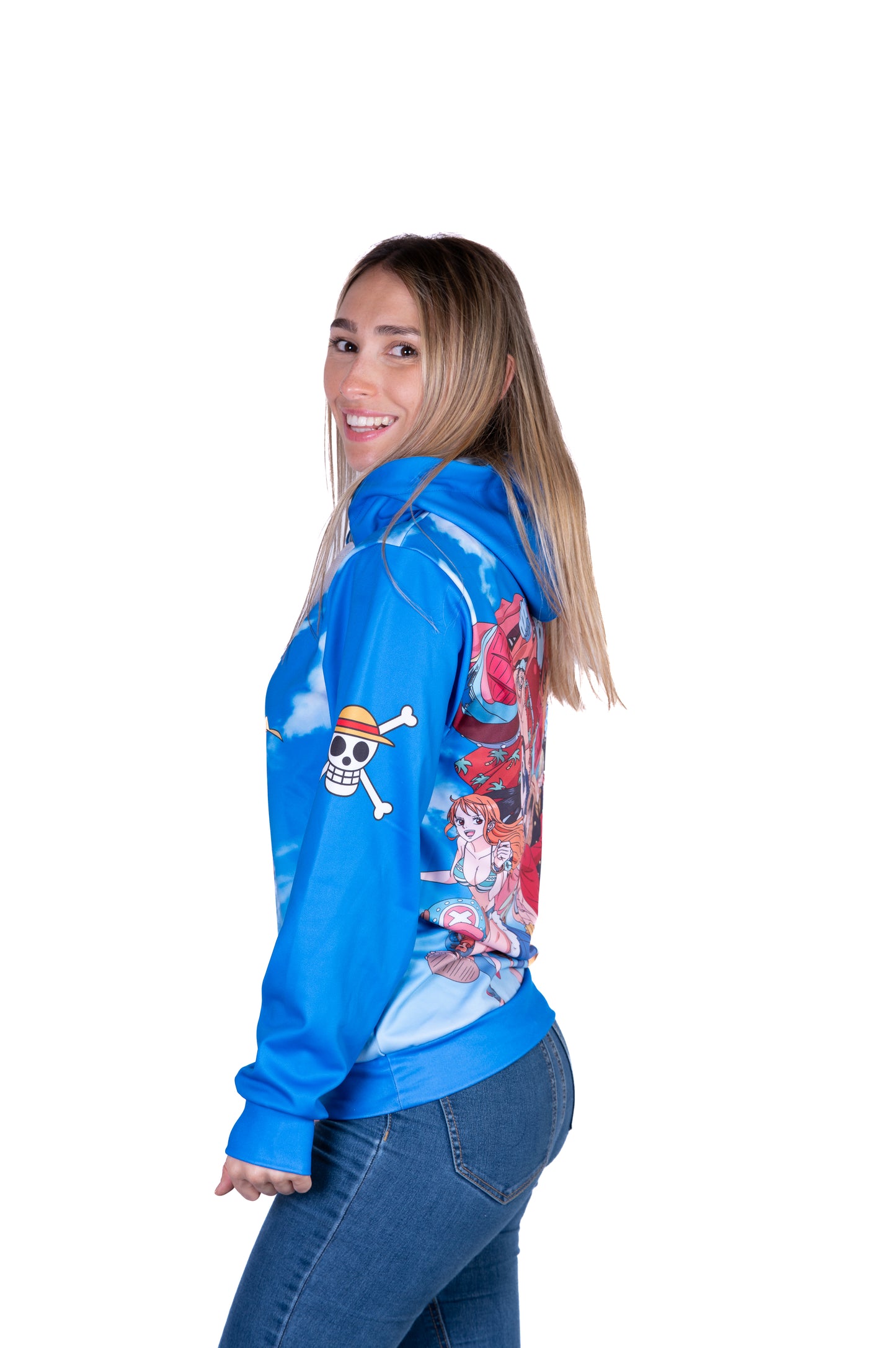 Sudadera - One piece fishman luffy and the crew blue