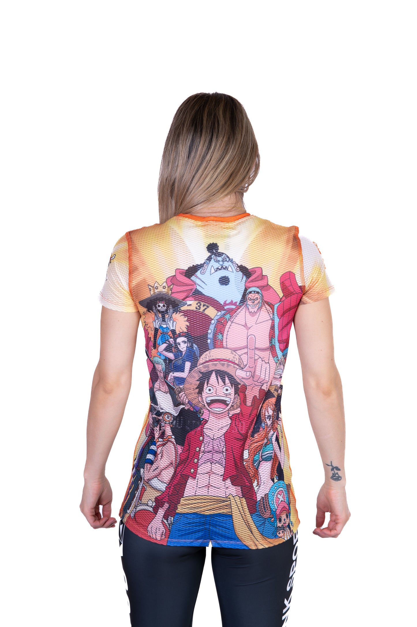 T-shirt de manga curta para mulher - One piece fishman straw hat crew yellow