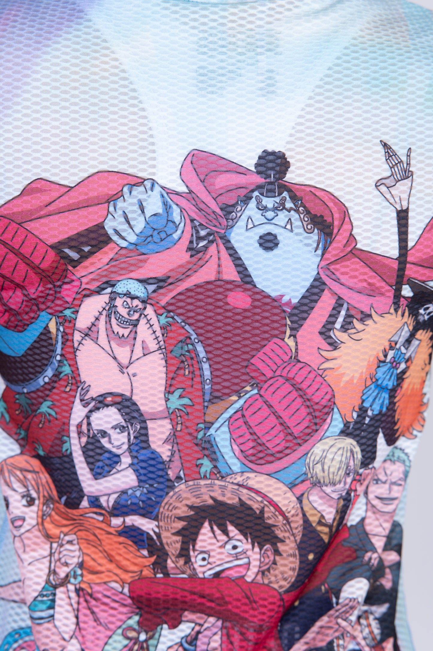 T-shirt de manga curta para mulher - One piece fishman luffy and the crew green