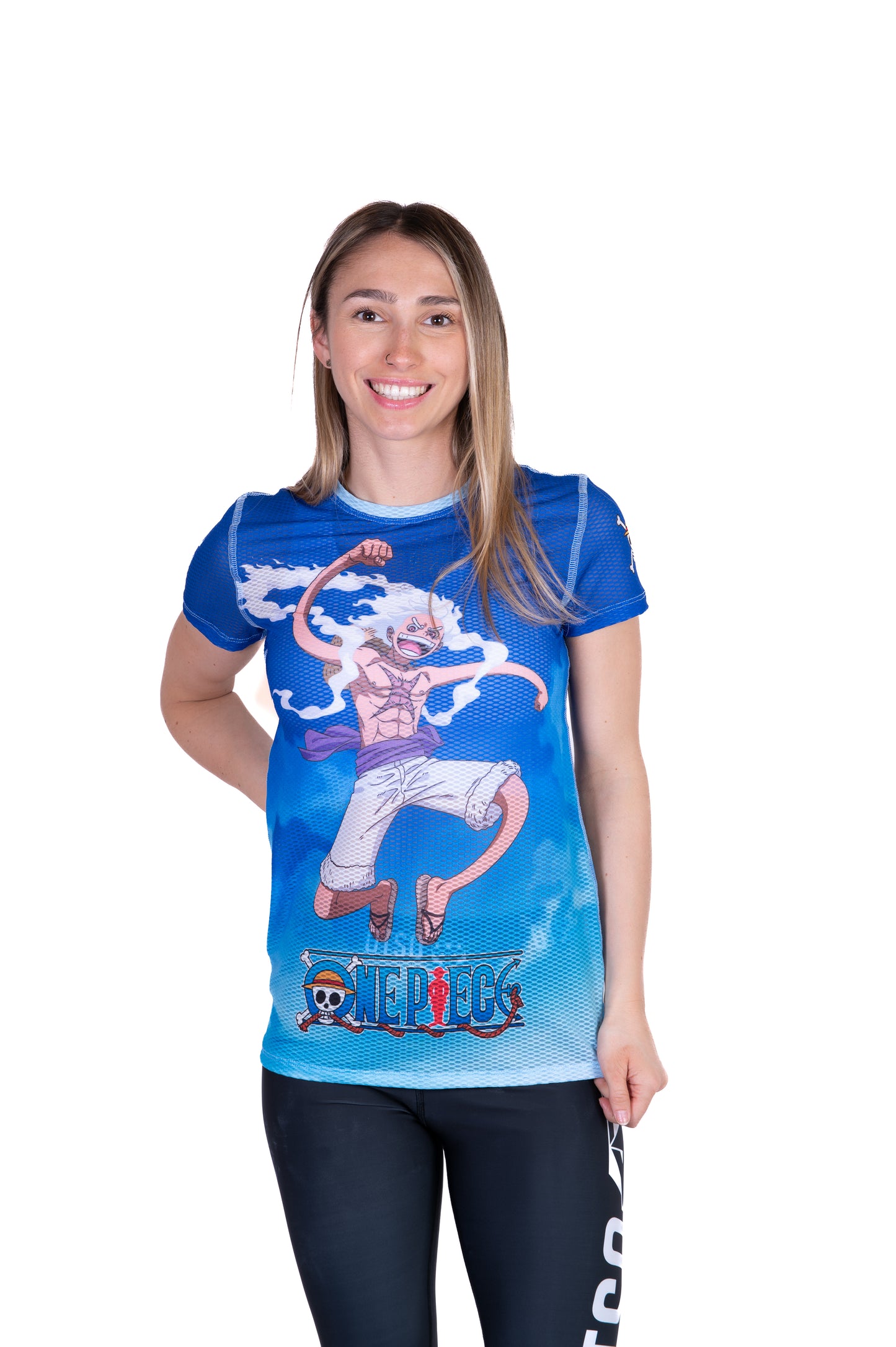 Camiseta manga corta mujer - One piece egghead luffy and the crew blue